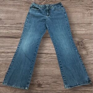 St Johns Bay Secretly Slender Bootcut Jeans Women 16L Long Medium Wash Blue flaw